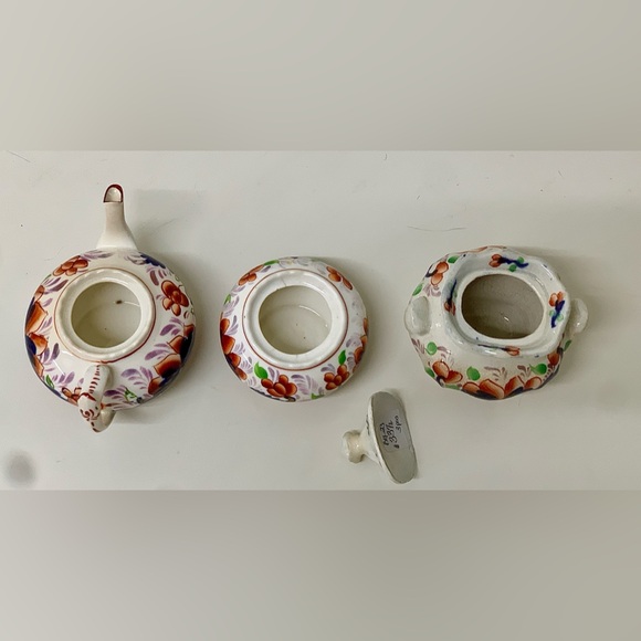 Antique Gaudy Welsh Grape Pattern Child’s Miniature Tea Set Pieces - Picture 14 of 16